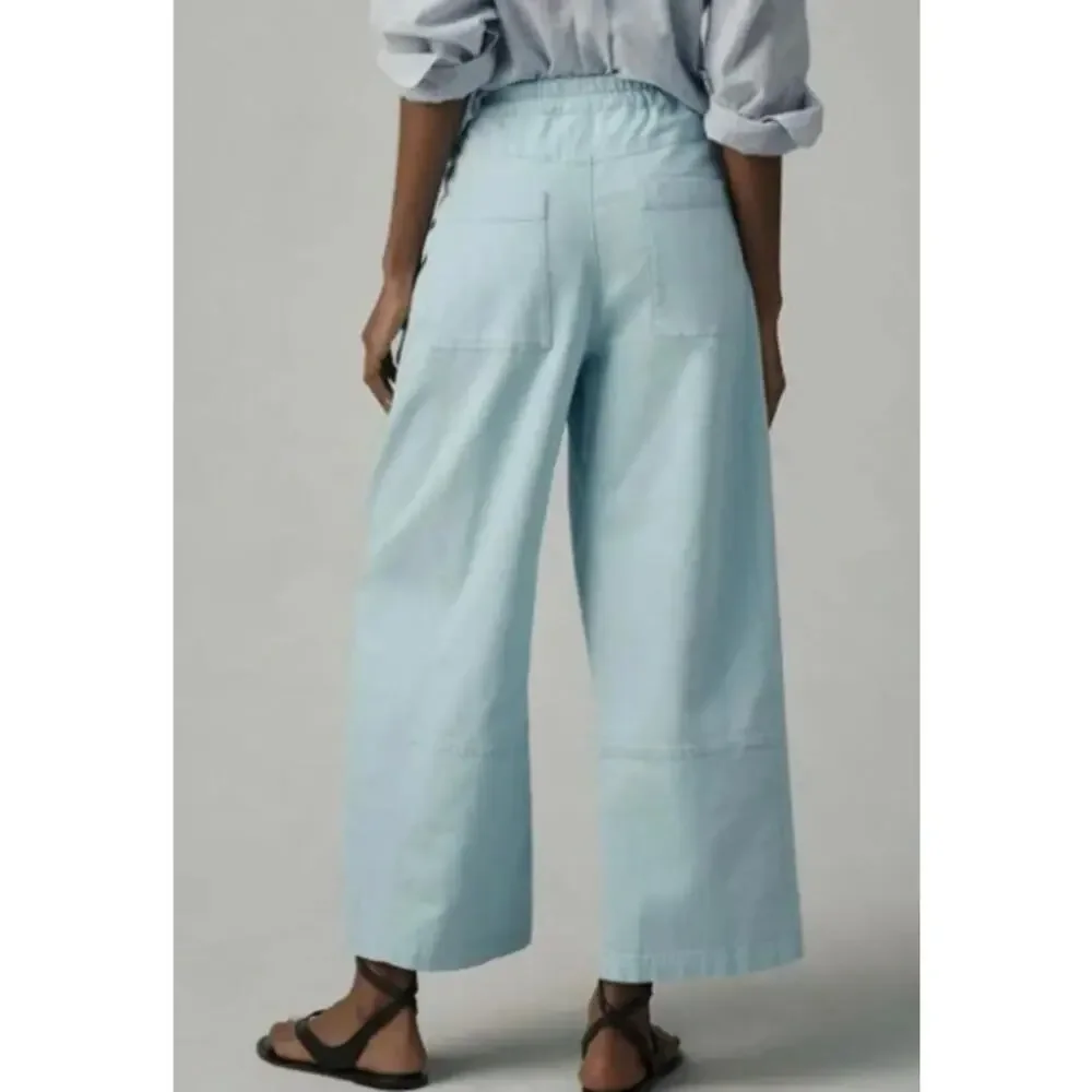 Anthropologie Izzie Wide-Leg Pants in Light Blue - Picture 2 of 8